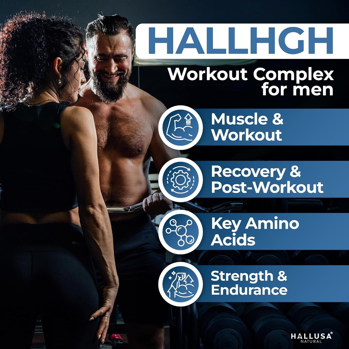 Hallusa Natural Amino Acid Complex with L-Arginine & Ornithine – 60 Tablets - görsel 2