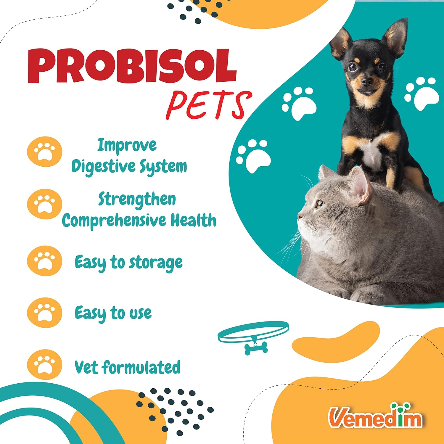Probisol Pets Probiotic Powder for Dogs and Cats – Milk Flavoured, 30 Sachets - görsel 2