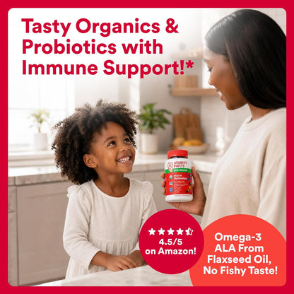 SmartyPants Organic Kids Multivitamin Gummies - 16 Nutrients + Probiotics - 120 Gummies