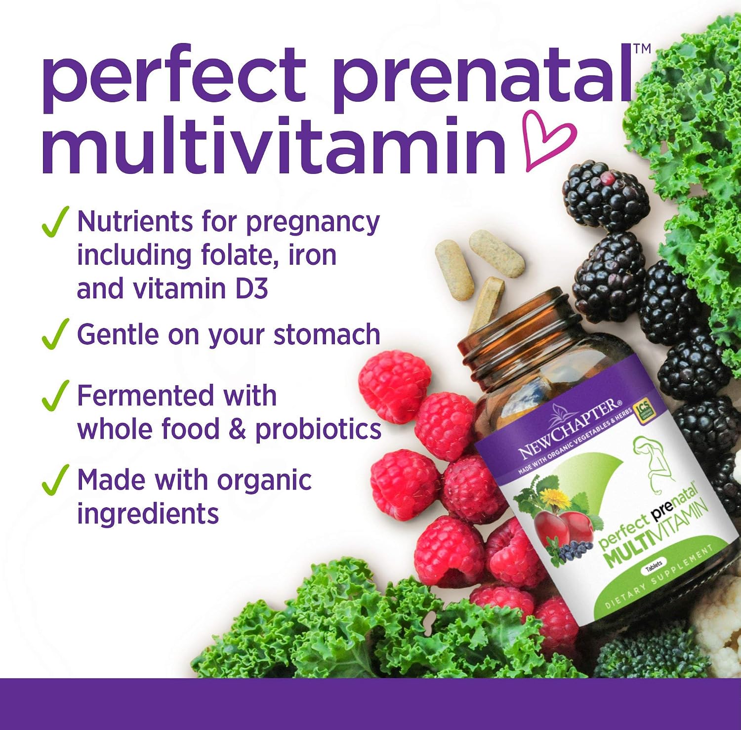 New Chapter Organic Perfect Prenatal Multivitamin, 192 Tablets - görsel 5