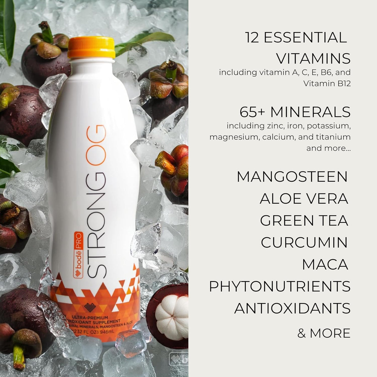 BodePRO Strong OG Liquid Antioxidant Supplement - Vitamins & Minerals, 946 ml - görsel 3
