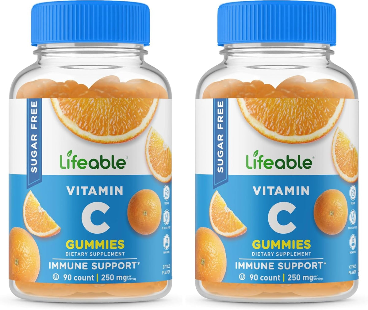 Lifeable Sugar Free Vitamin C Gummies – 250mg – Natural Orange Flavour – Immune Support – 90 Gummies - görsel 9