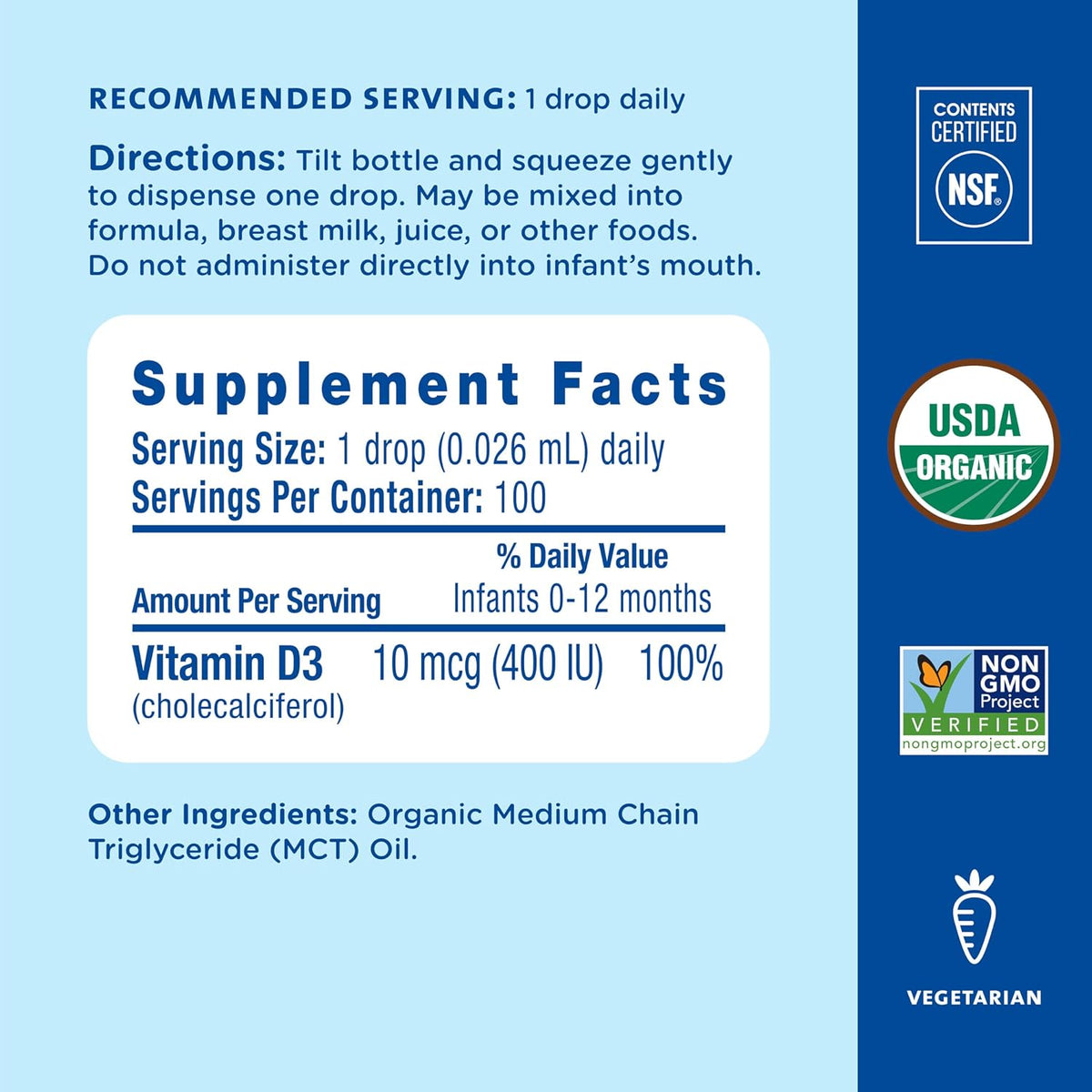 Mommy's Bliss Organic Baby Vitamin D Drops, 0.11 fl oz (Pack of 2) - görsel 5