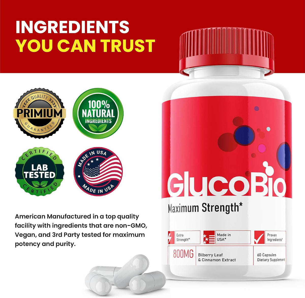 Glucobio Capsules - Official Formula (5 Pack, 300 Capsules) - görsel 3