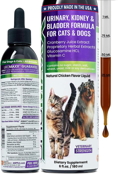 UroMAXX Urinary Tract Formula for Cats and Dogs – 2-Pack of 177 ml Bottles