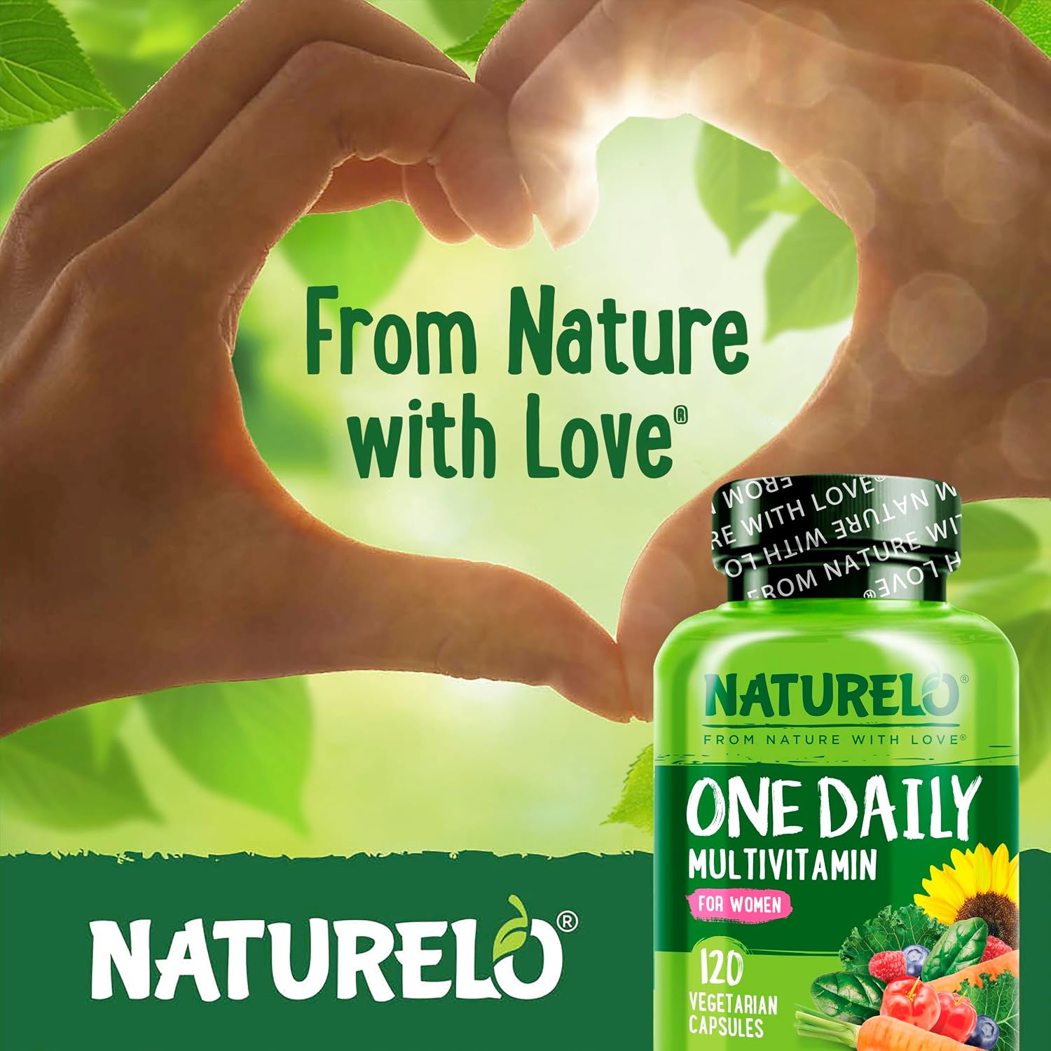 NATURELO One Daily Multivitamin for Women with Vitamin B12, 120 Capsules, Energy Support, Whole Food Daily Women's Multivitamin Supplement, Nourish Hair/Skin/Nails, Non-GMO, No Soya, Gluten-free, 4 Month Supply - görsel 5