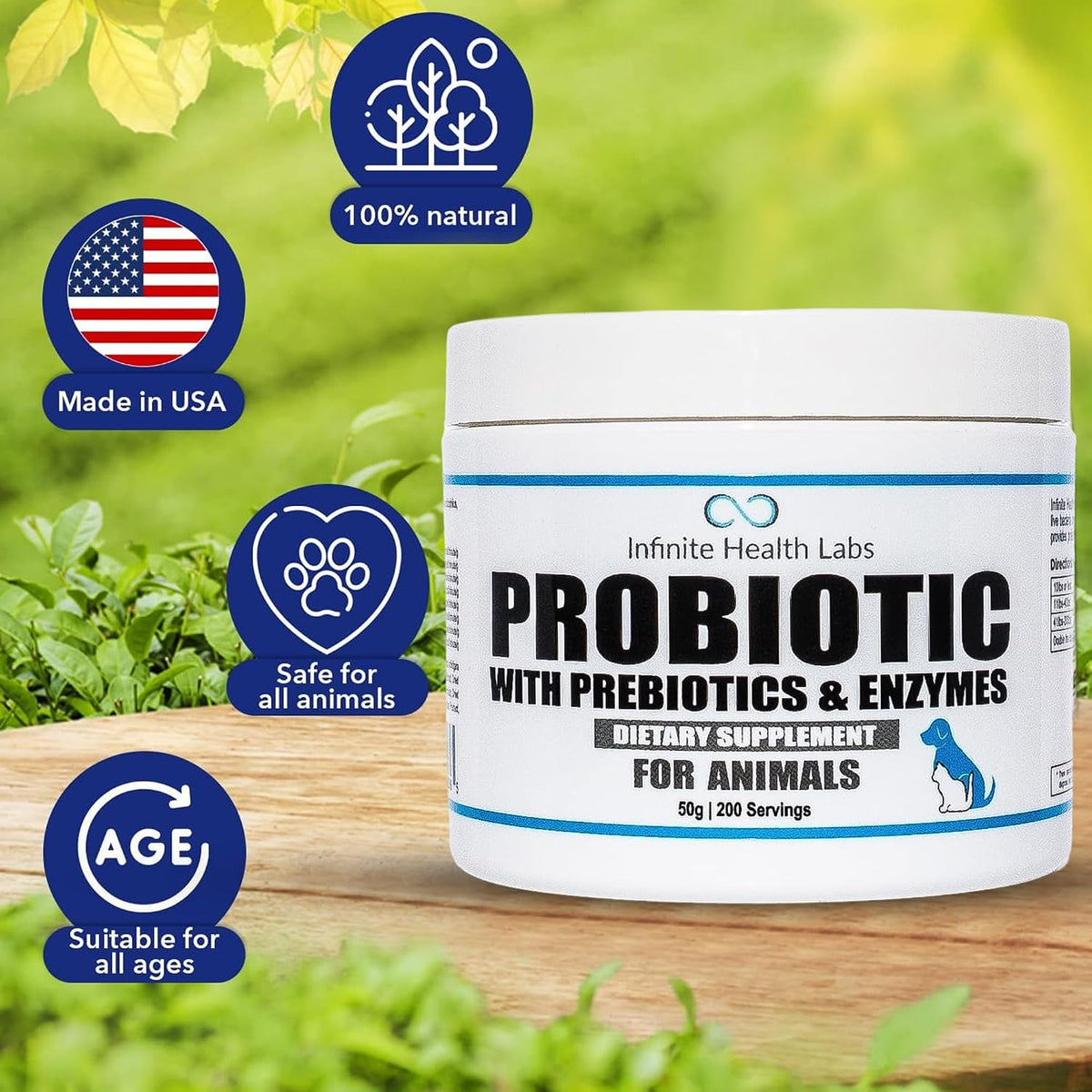Probiotics for Dogs and Cats – Vet Formulated Prebiotic & Enzyme Powder – 200 Servings (50 g) - görsel 5