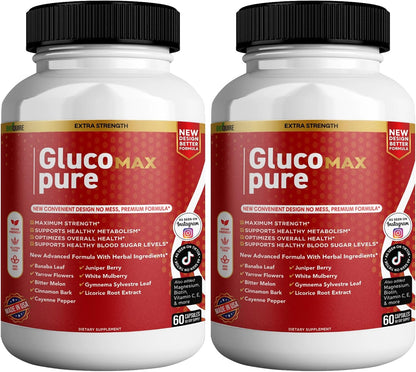 Gluco Max Pure Ultra – Maximum Strength Blood Glucose Support Supplement (60 Capsules)