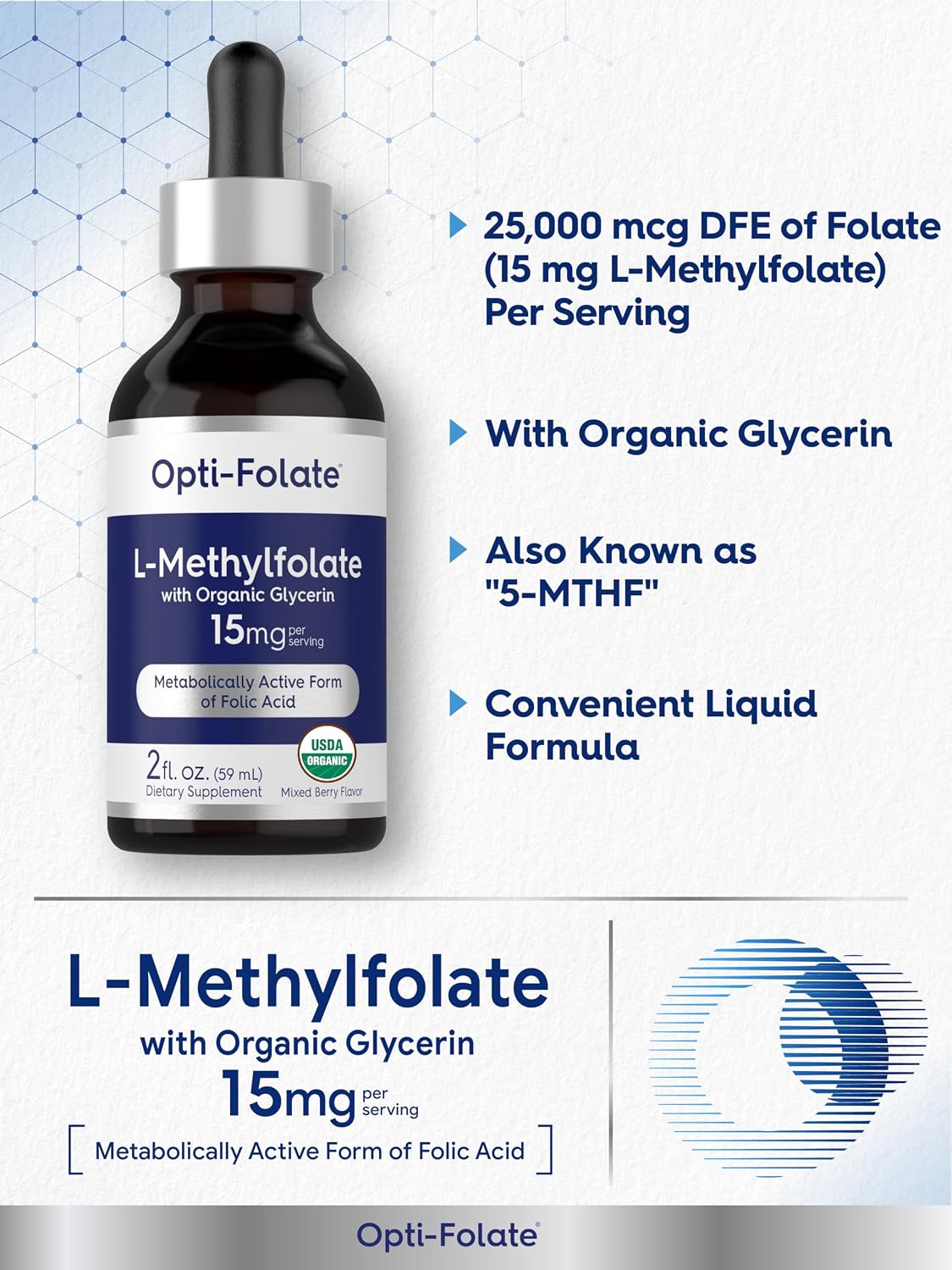 Carlyle L-Methylfolate Drops 15mg | 60ml | with Organic Glycerine | Mixed Berry Flavour - görsel 4