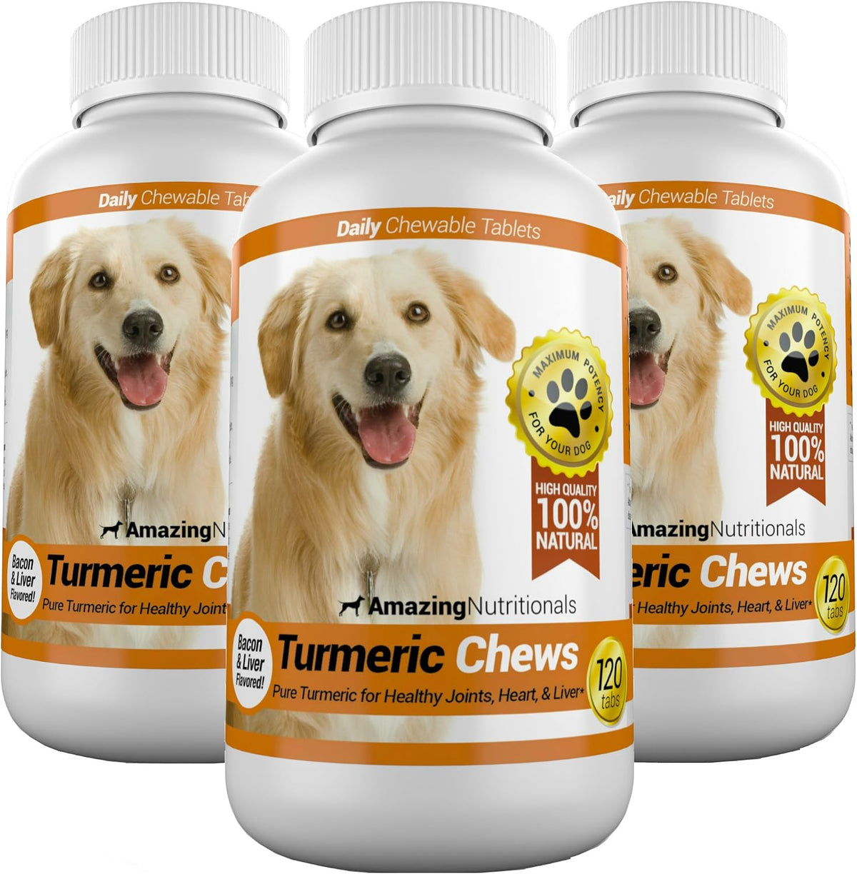 Amazing Turmeric for Dogs – Curcumin Antioxidant Chews (120 Chews) - görsel 1