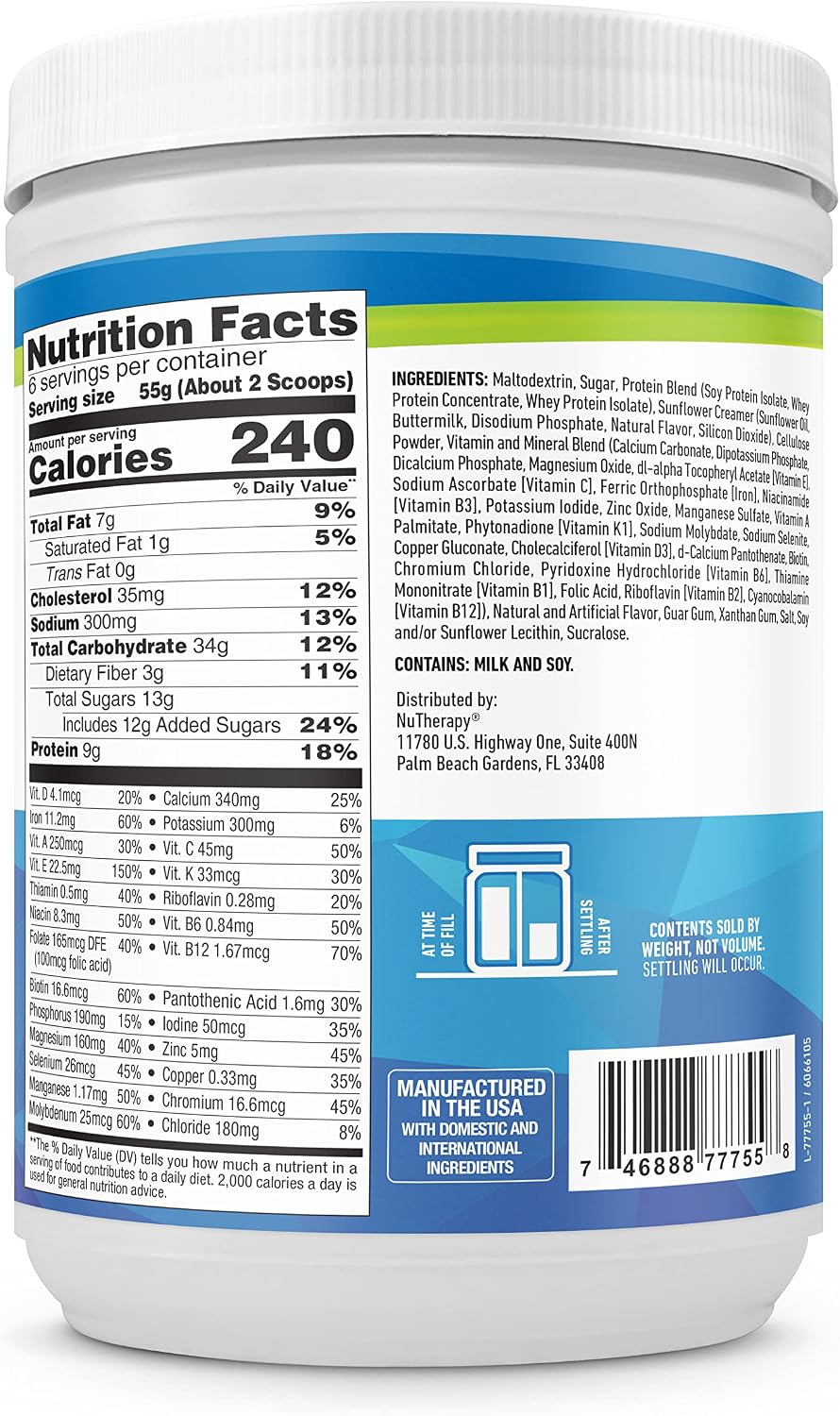 NuTherapy Nutritional Protein Powder for Adults – Creamy Vanilla (Pack of 2) - görsel 2