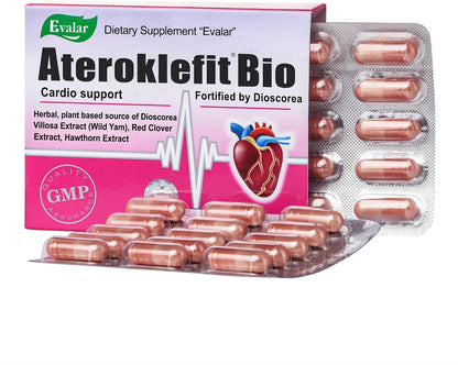 Evalar Dioscorea Villosa Wild Yam Red Clover Extract Ateroklefit Herb - 30 Capsules