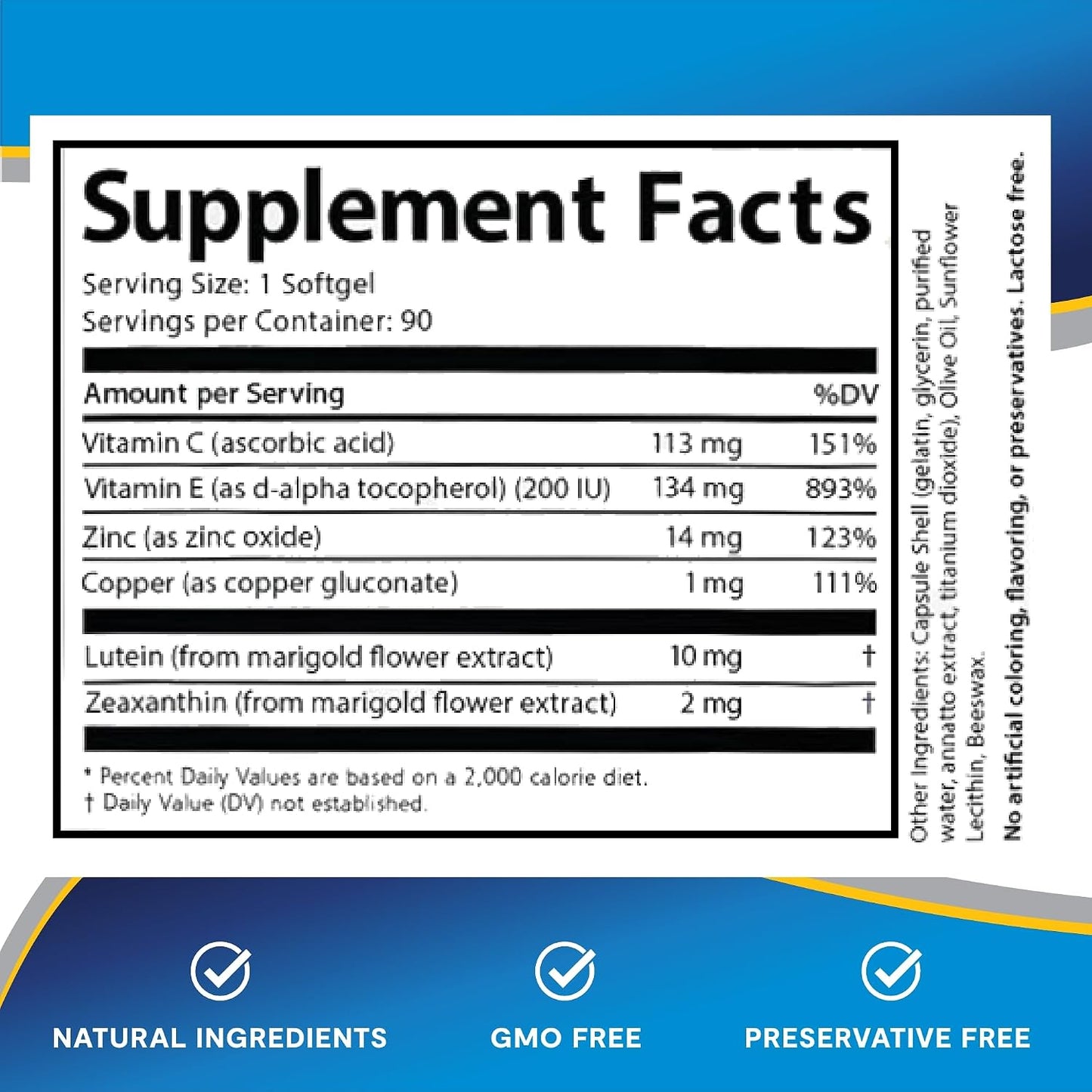Lipotriad Visionary Eye Vitamins - 90 Capsules - Eye Health Supplement with Lutein & Zeaxanthin - görsel 6