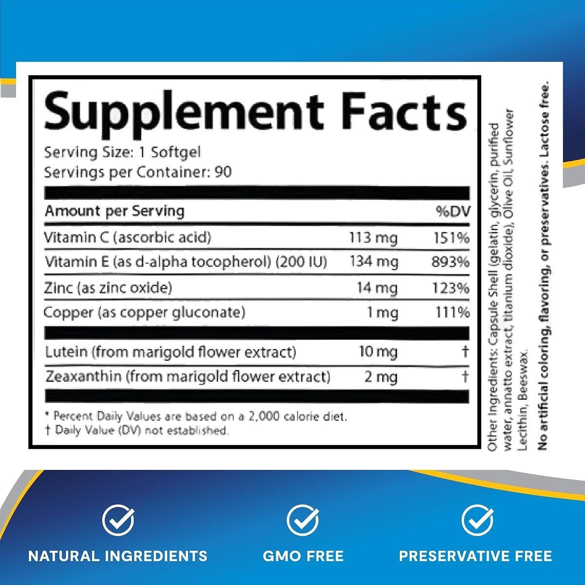 Lipotriad Visionary Eye Vitamins - 90 Capsules - Eye Health Supplement with Lutein & Zeaxanthin - görsel 6