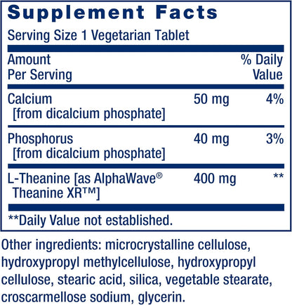 Life Extension Theanine XR™ – L-Theanine Extended-Release Tablets for Stress Relief, 30 Count