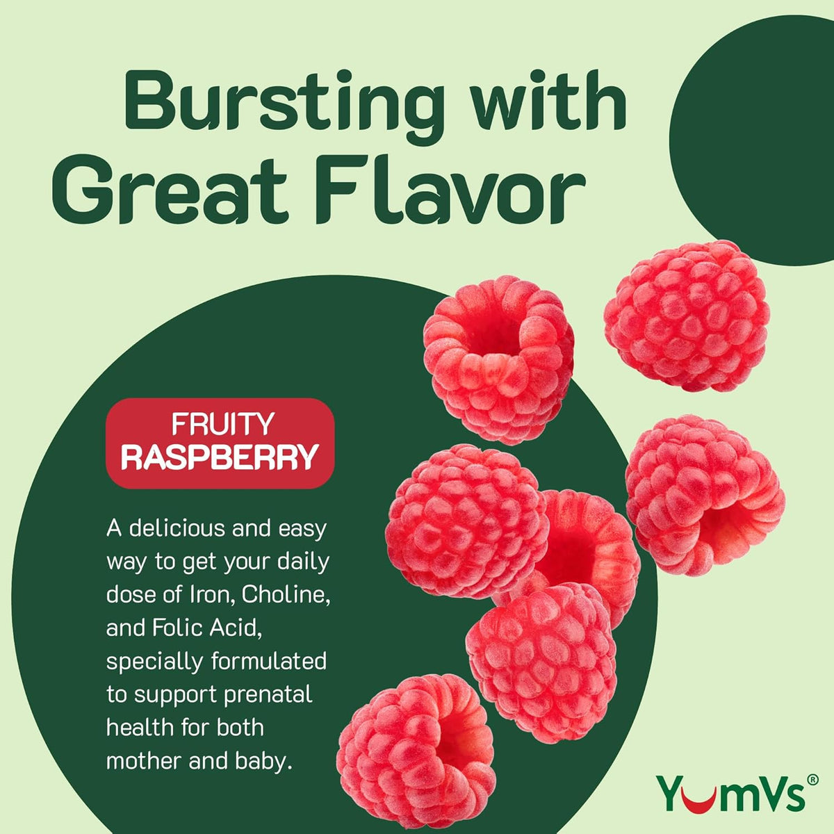 YumVs Prenatal Gummies for Women – with Folic Acid, Iron & Choline – 60 Gummies - görsel 4