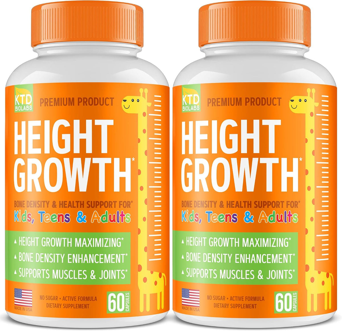 Kids Height Growth Support Capsules – Daily Development Formula with Calcium, Vitamin D3 & Zinc – Bone & Nutrition Support for Children & Teens – Amino Blend – 60 Capsules - görsel 8