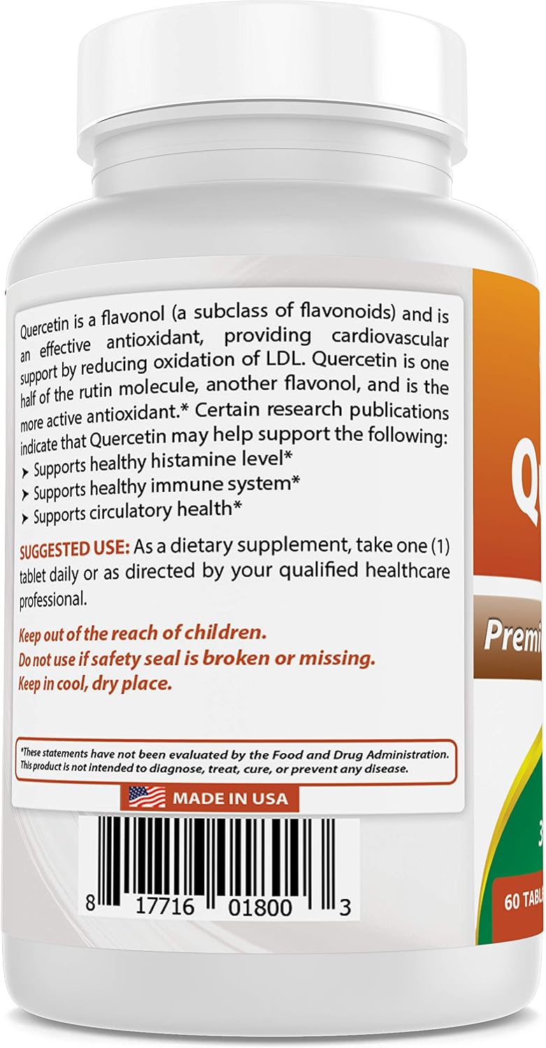 Best Naturals Quercetin 1,000 mg Tablets – 60 Count - görsel 6