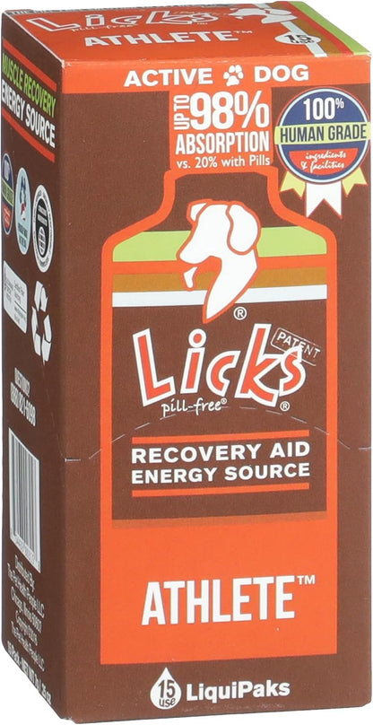 Licks Active Dog – Muscle Recovery and Energy Support Liquid Sachets, Chicken Flavour (15 Pack)