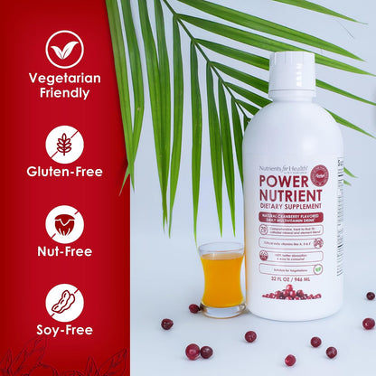 Rawleigh Power Nutrient Liquid Multivitamin – Daily Vitamin & Trace Mineral Supplement, Cranberry Flavour, 946 ml