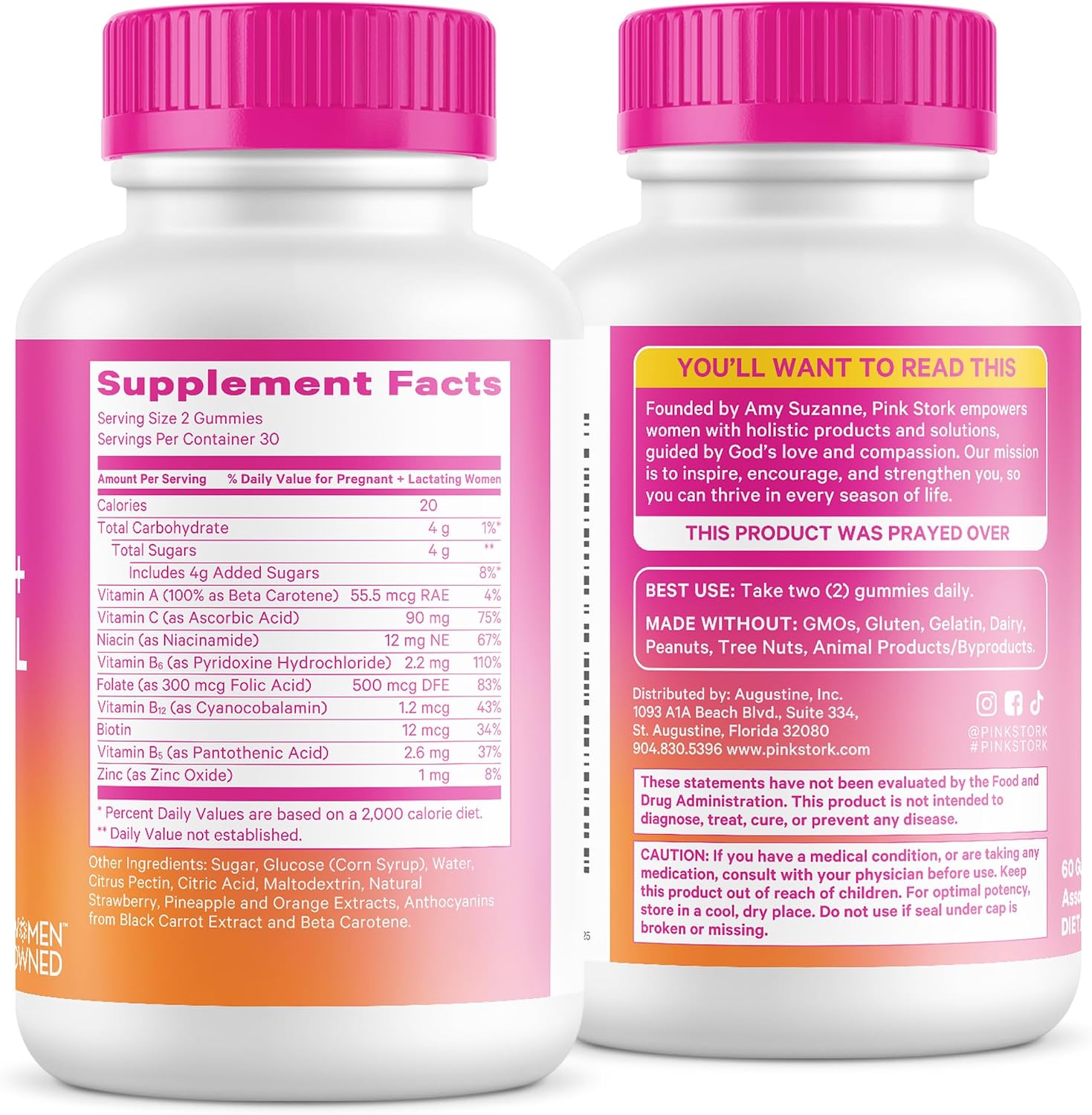 Pink Stork Fertility, Prenatal & Postnatal Gummy Vitamins, 60 Gummies | Full Motherhood Journey Support with Folate, B Vitamins, Zinc & Biotin, Postnatal Essentials, Assorted Fruit Flavours - görsel 8