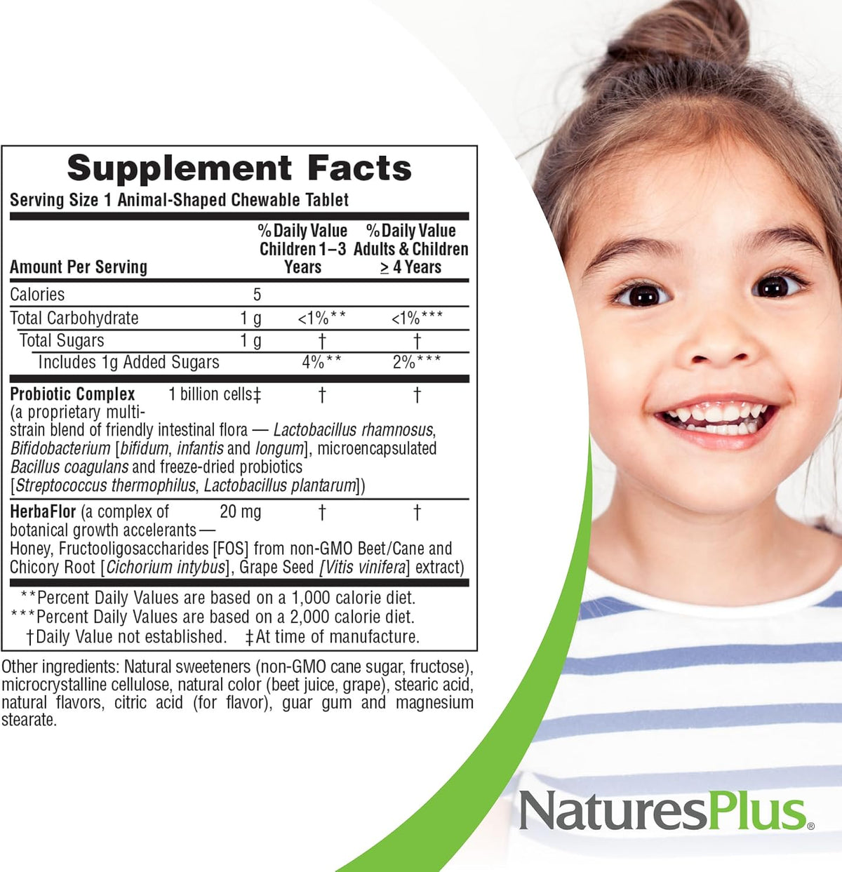 NaturesPlus Animal Parade AcidophiKidz - Berry Flavour - 90 Chewable Tablets - Children's Probiotic with FOS & Grape Seed - görsel 5