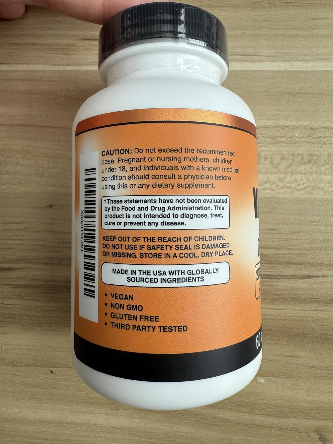 American Standard Supplements Vitamin C 2000mg, Zinc 40mg, and Rose Hips 50mg Per Serving, 120 Capsules - görsel 7