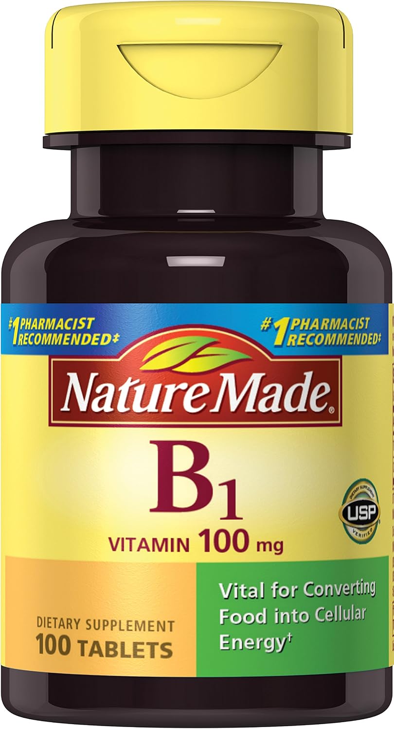 Nature Made Vitamin B-1 (Thiamine) 100 mg Tablets, 200 Tablets (Pack of 2) - görsel 4