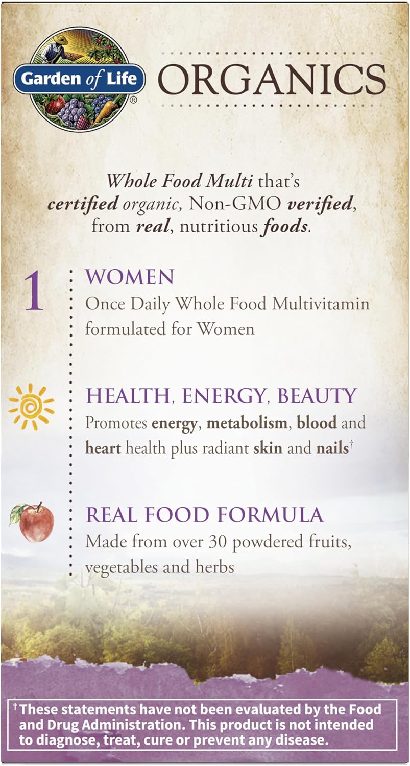 Garden of Life Organics, Women's Once Daily, – Bone health with vitamin D, which contributes to normal calcium – Image 8