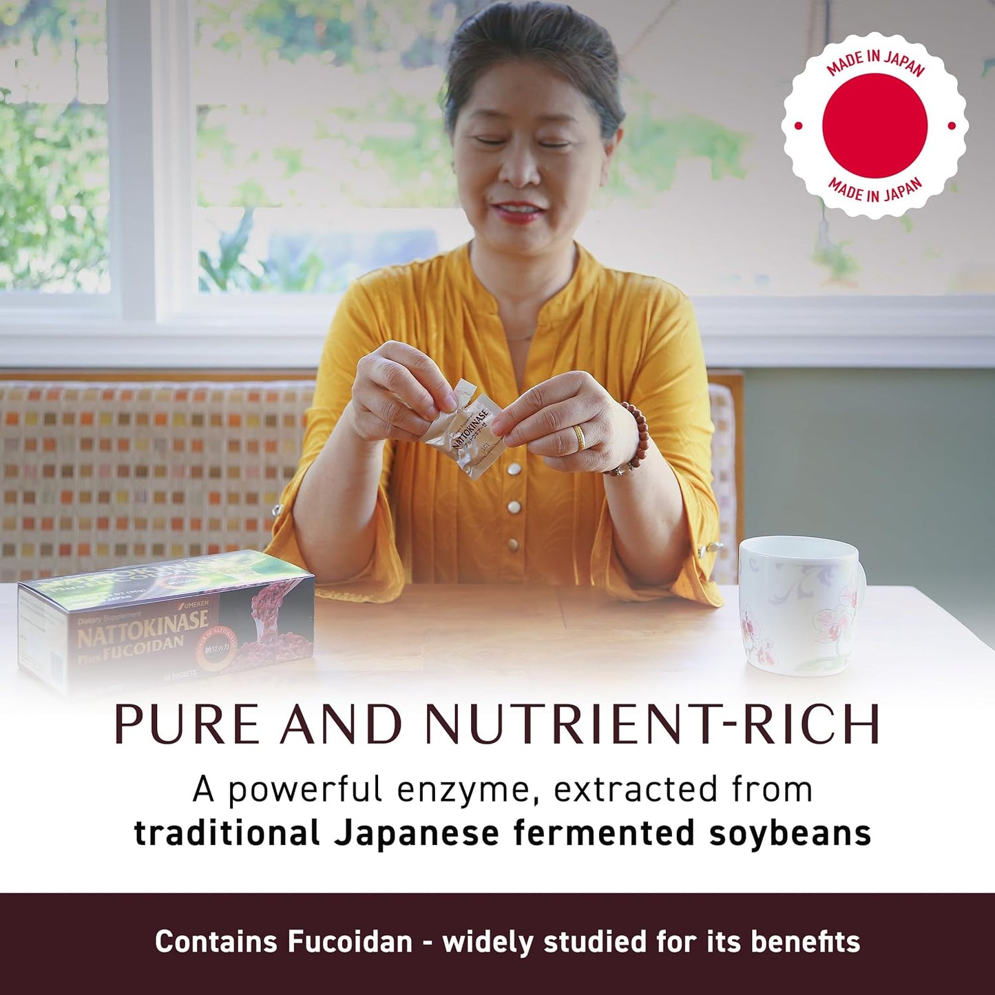 Umeken Nattokinase Plus Fucoidan - 5000FU Nattokinase with Okinawan Fucoidan, 60 Packets - görsel 3