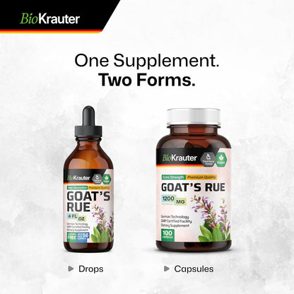 BIO KRAUTER® Goat's Rue for Breastfeeding - Pure Vegan Lactation Supplement - 100 Capsules, 1200 mg per Serving