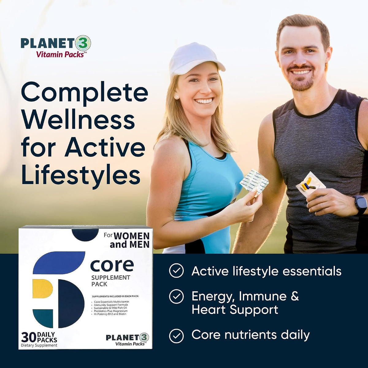 Planet 3 Vitamin Packs – Daily Multivitamin for Men & Women with Omega 3, Probiotics and More, 120 Packs - görsel 5