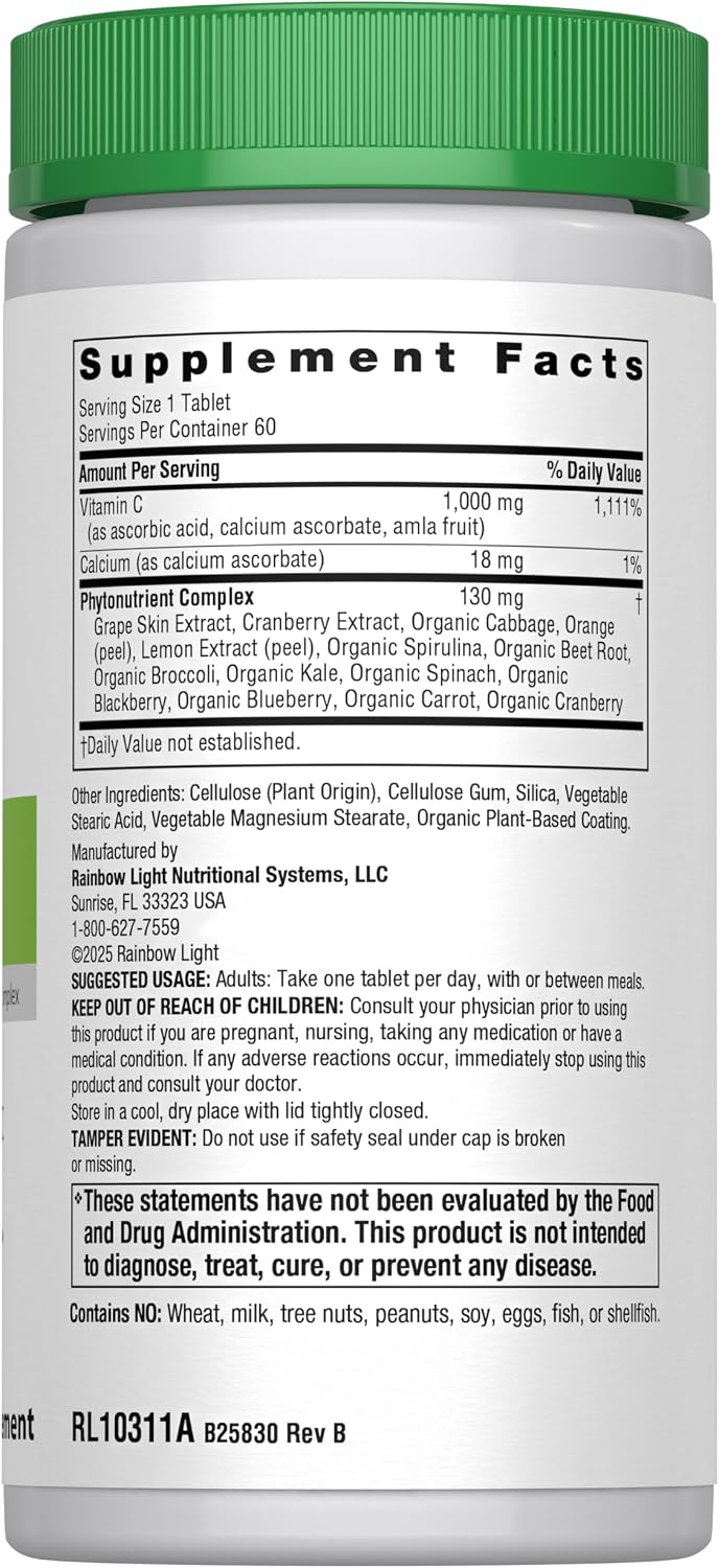 Rainbow Light Super C 1000 mg, 60 Tablets - görsel 2