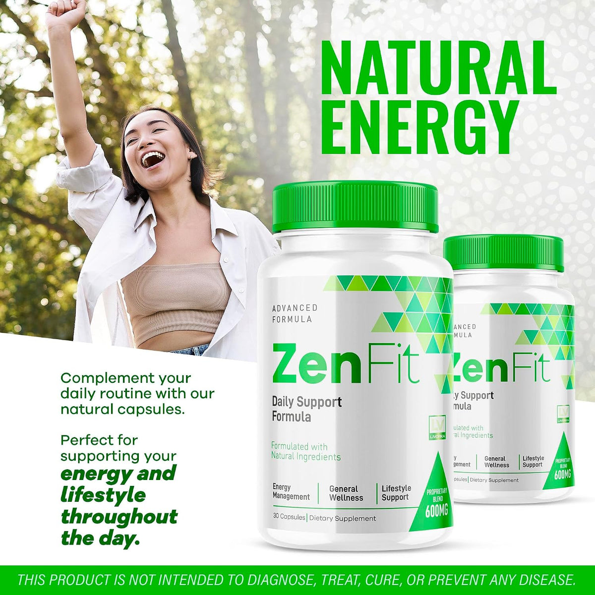 (2 Pack) Zenfit Capsules, Zenfit Supplement, Zenfit Capsules, Zenfit Natural Supplements, ZenFit, Zenfit Advanced Formula, 60 Capsules for 2 Months - görsel 2