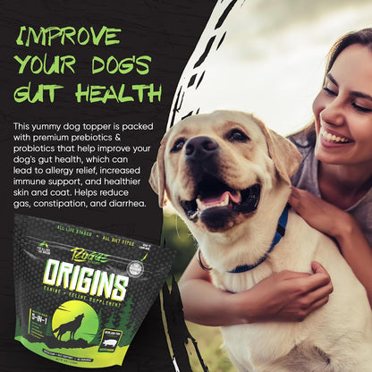 Origins 5-in-1 Dog Supplement - Powdered Food Topper with Natural Heirloom Pork Protein - Supports Healthy Digestion, Skin, and Coat (2.27 kg)