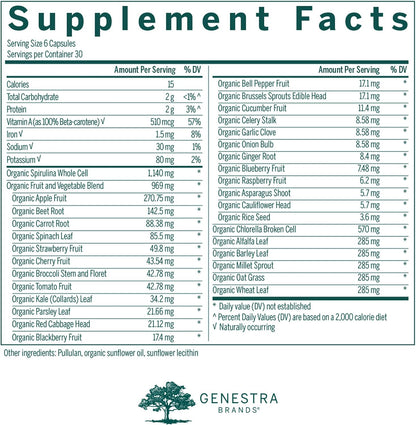 Genestra Brands Phyto Greens Capsules – 180 Capsules
