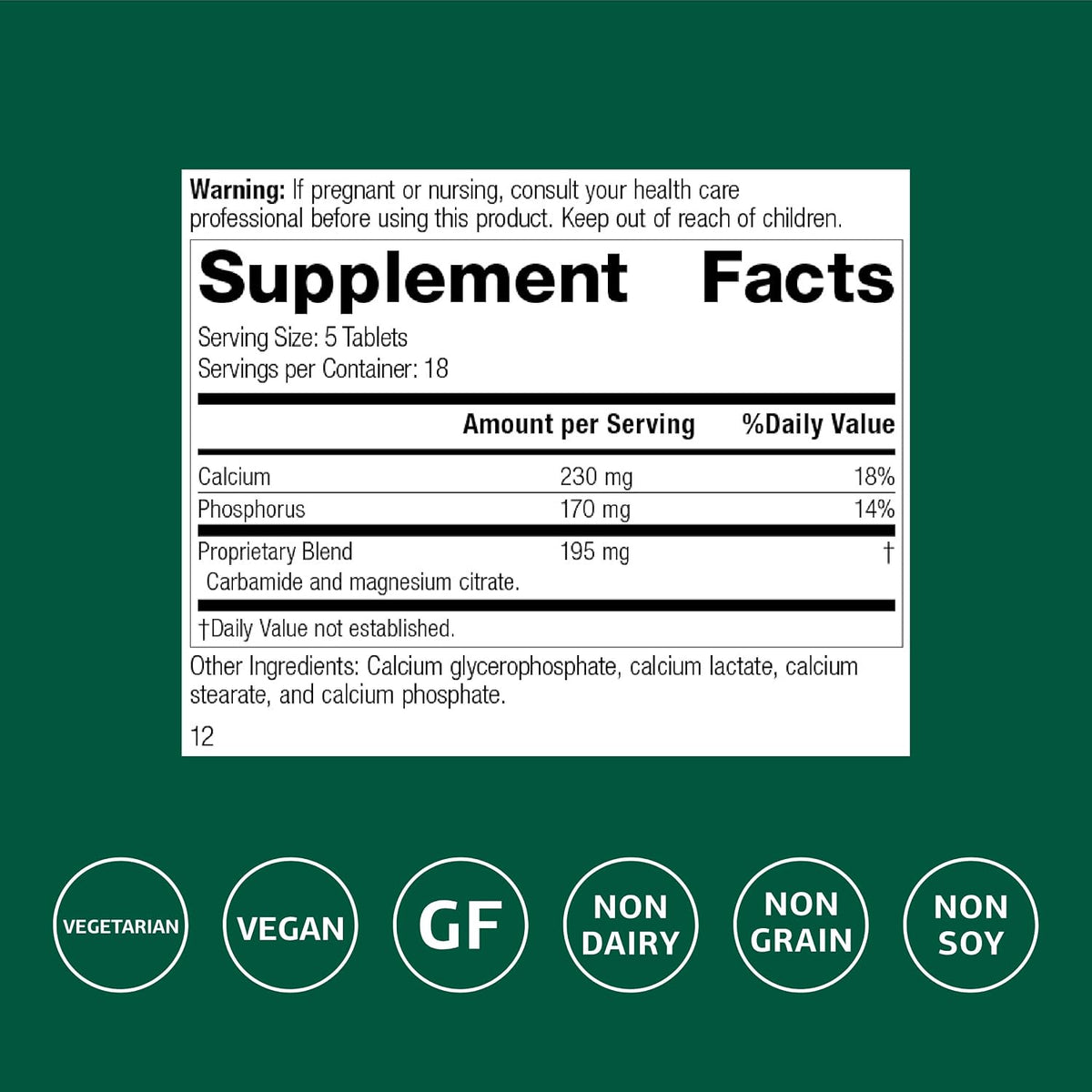 Standard Process Calsol – Calcium & Phosphorus Supplement for Bone Health, Nervous System & Soft Tissue Support – Vegan & Gluten-Free – 90 Tablets - görsel 2