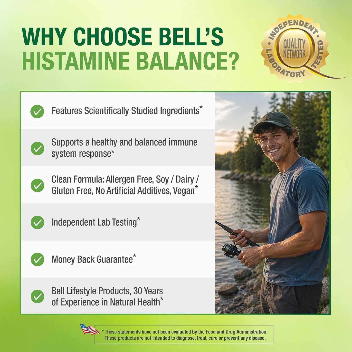 Bell Histamine Balance - Natural Supplement, Optimising Immune Response & Maintaining Healthy Respiratory Comfort - Unique Blend, 30 Vegetarian Capsules - görsel 5