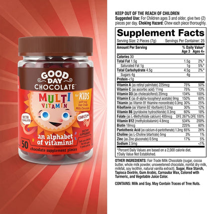 Good Day Chocolate Complete Multivitamin for Children, 50 Pieces