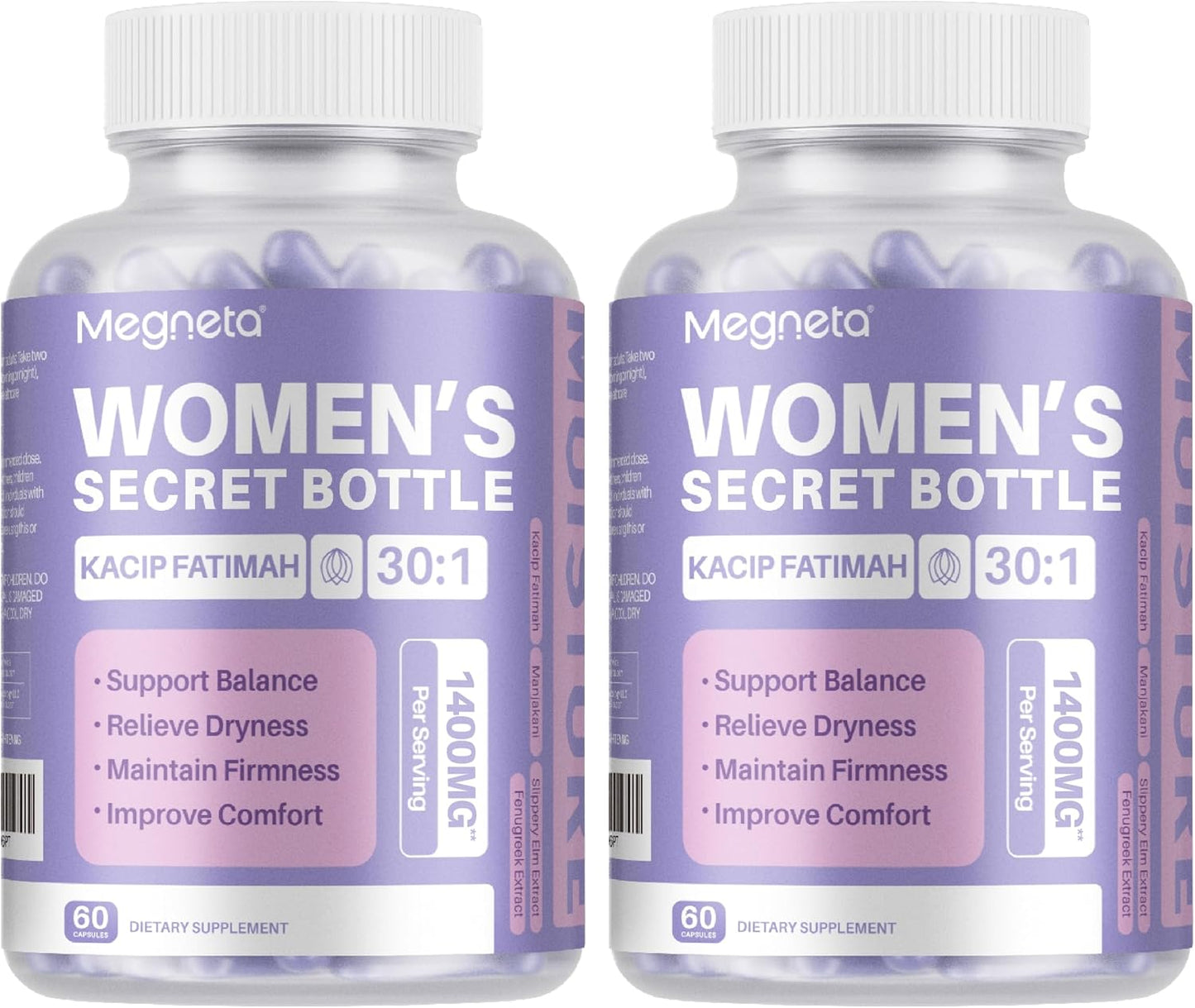 Advanced Feminine Wellness Supplement – Herbal Blend with Kacip Fatimah, Fenugreek, Slippery Elm Bark, and Manjakani – 60 Capsules - görsel 6