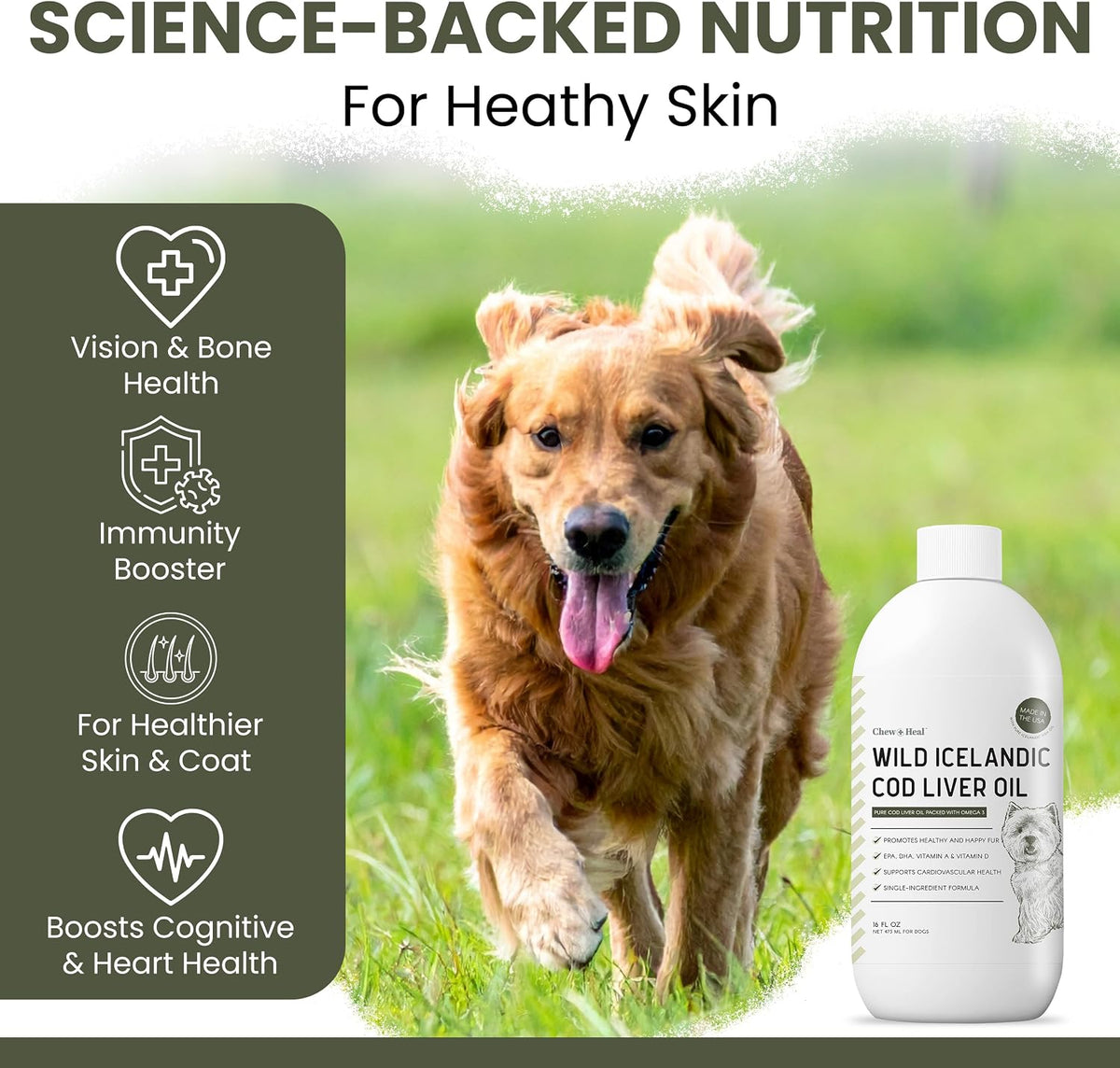 Pure Cod Liver Oil for Dogs - 473 ml - Pump Cap Bottle - görsel 3