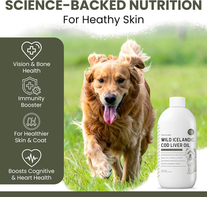Pure Cod Liver Oil for Dogs - 473 ml - Pump Cap Bottle