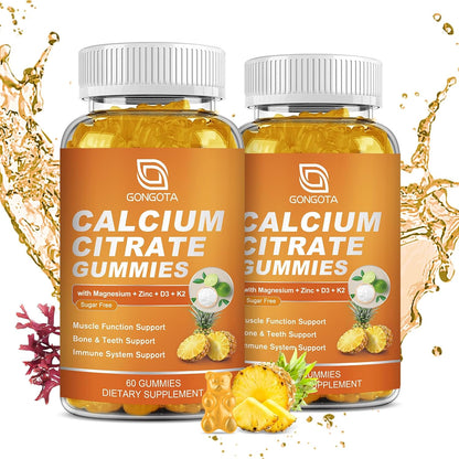 GONGOTA Calcium Citrate Gummies with Vitamin D3 - 120 Gummies