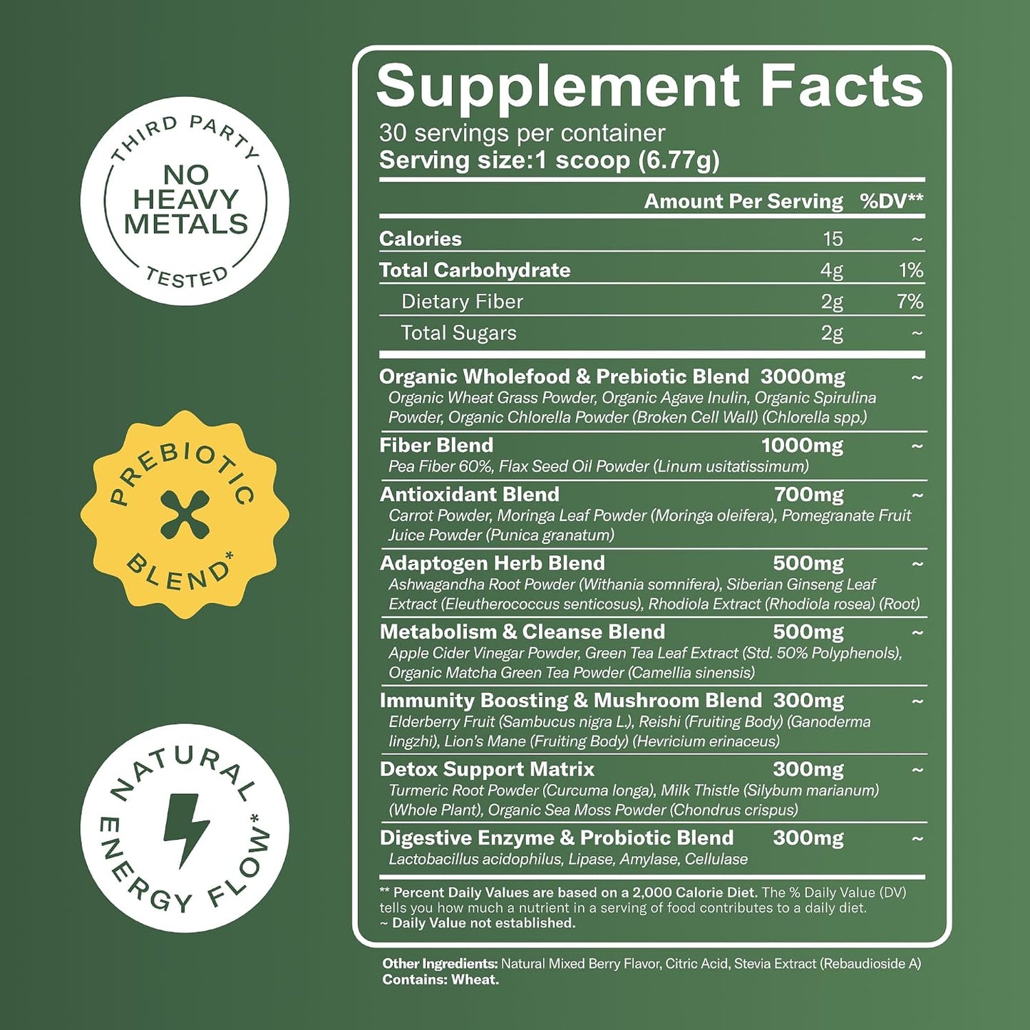 TrueSeaMoss Super Greens Powder with Matcha – 25 Superfood Blend with Probiotics & Digestive Enzymes – 30 Servings - görsel 2