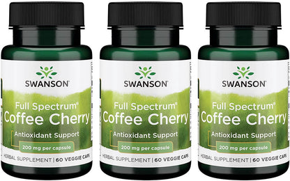 Swanson Full-Spectrum Coffee Cherry, Antioxidant Support, 60 Veggie Capsules (2 Pack)