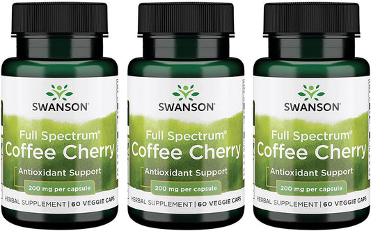 Swanson Full-Spectrum Coffee Cherry, Antioxidant Support, 60 Veggie Capsules (2 Pack)