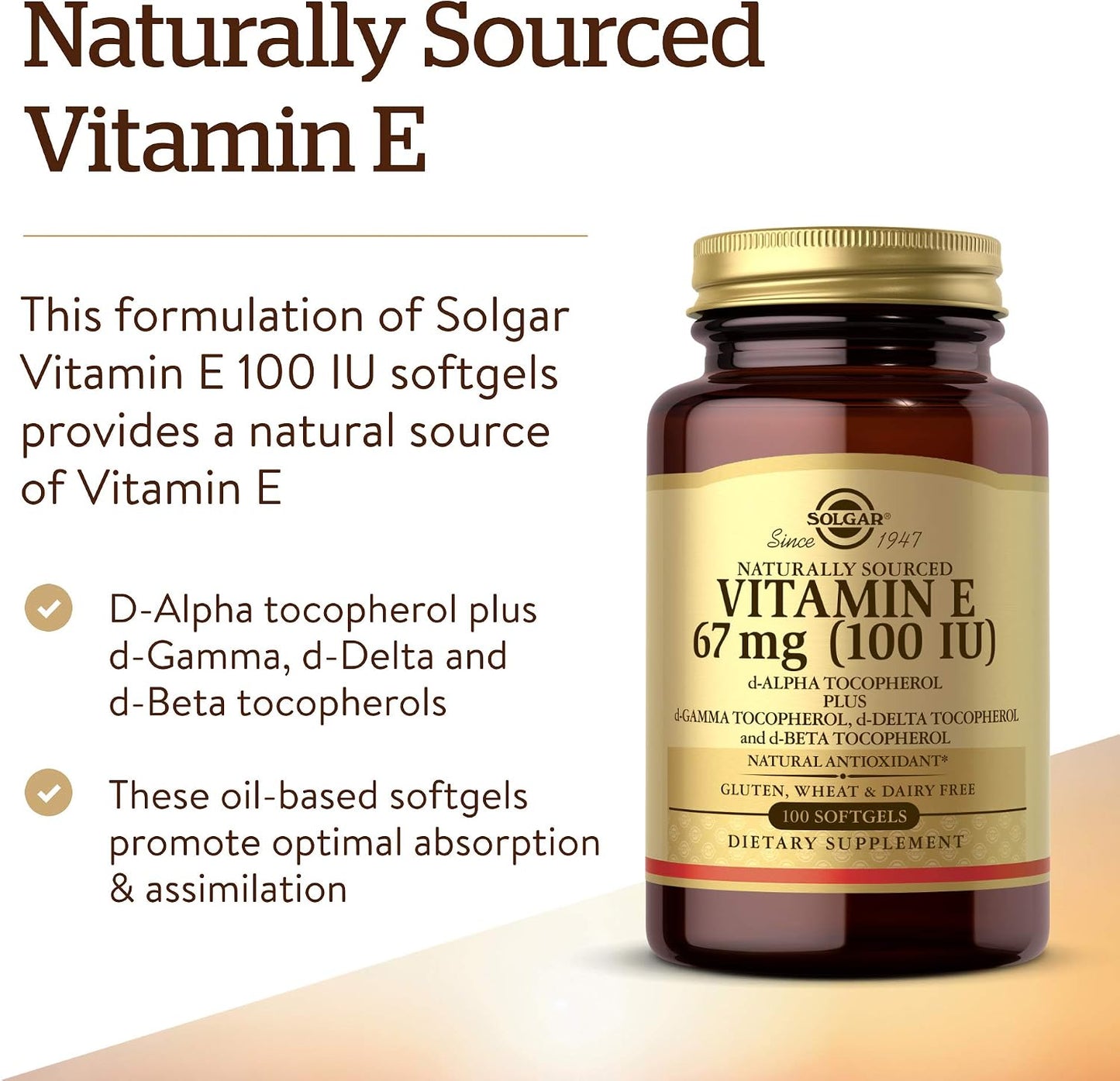 Solgar Vitamin E 100 Capsules - görsel 3