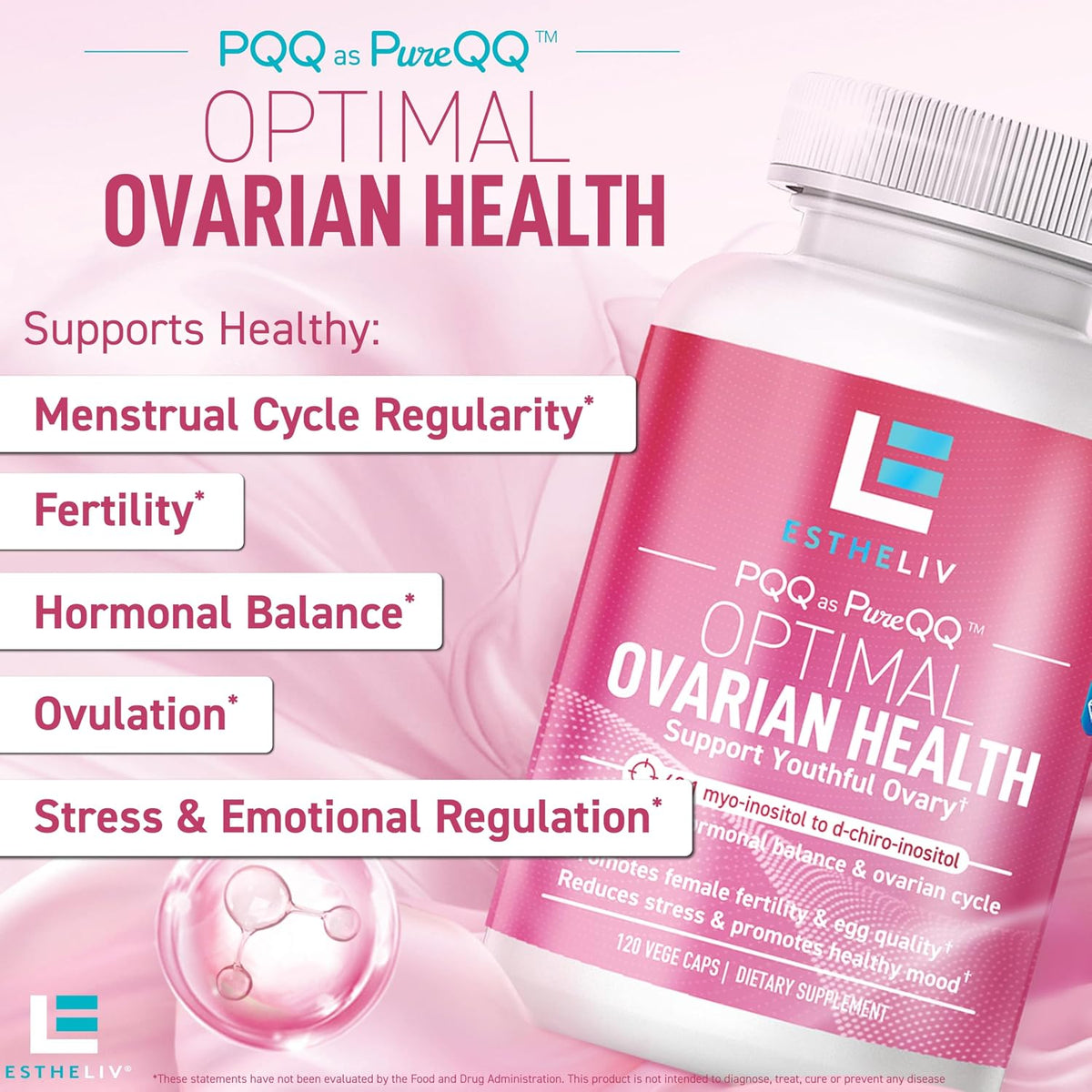ESTHELIV Optimal Ovarian Health - Myo-Inositol & D-Chiro 40:1 with PQQ - 120 Capsules - görsel 6