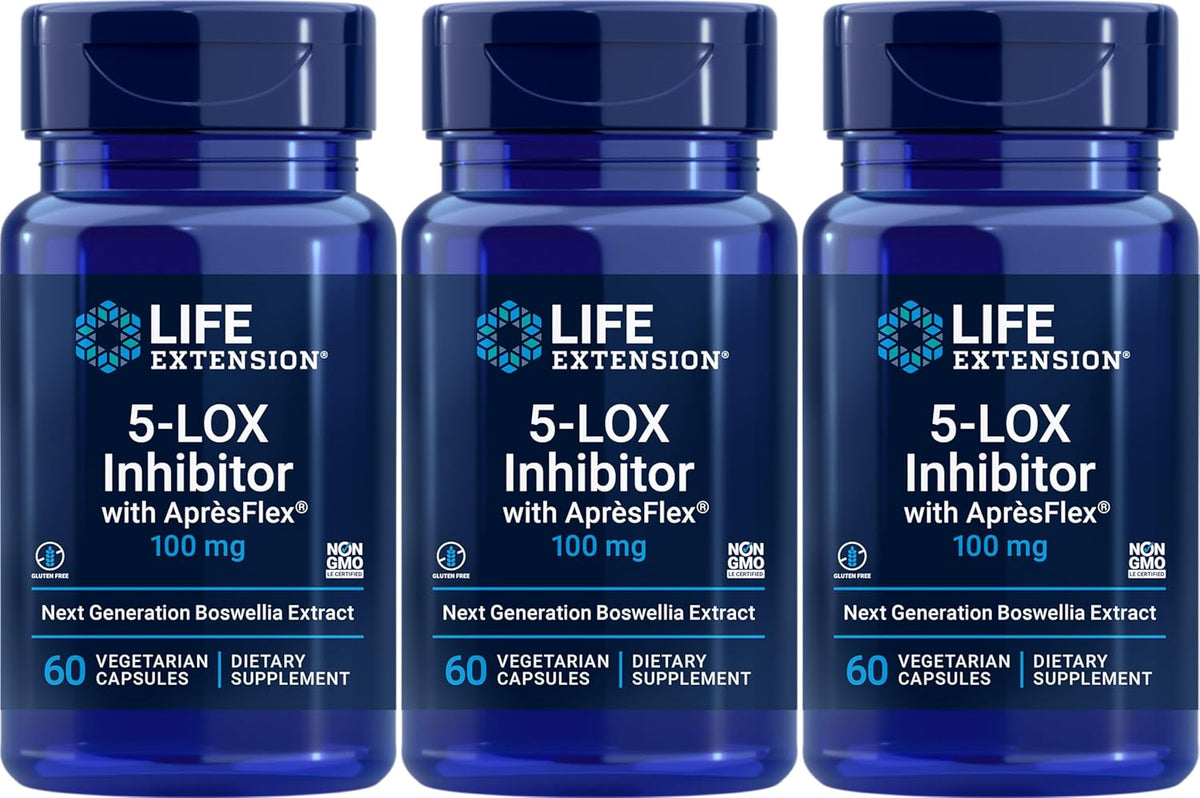 Life Extension 5-LOX Inhibitor with AprèsFlex 100 mg, 60 Vegetarian Capsules (Pack of 3) - görsel 1