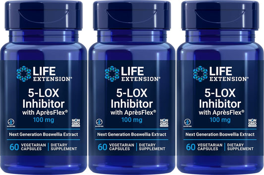 Life Extension 5-LOX Inhibitor with AprèsFlex 100 mg, 60 Vegetarian Capsules (Pack of 3)